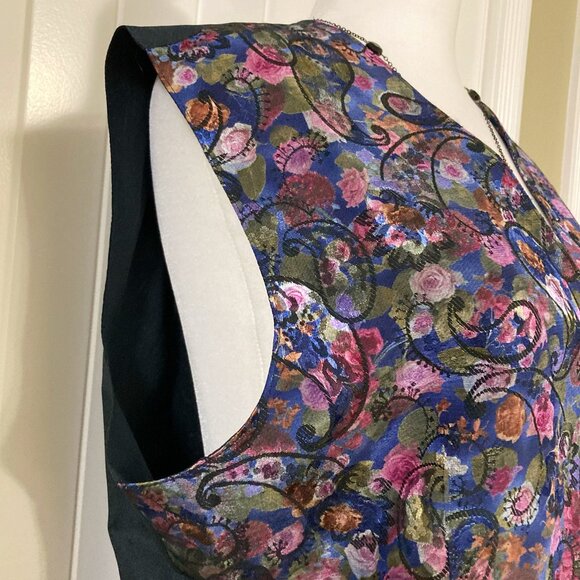 NORTHERN TRADITIONS Vintage floral print tapestry vest ~ LARGE fairycore top - Picture 4 of 10